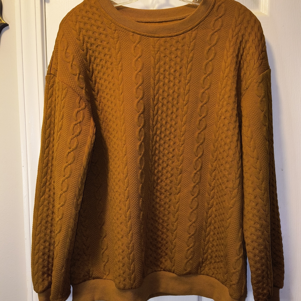 Brown Cozy Textured Sweatshirt - Picture 4 of 6